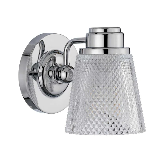 Hudson 1 Wall Lamp Polished Chrome/Glass 16cm IP44 Hudson 1 Wall Lamp Polished Chrome/Glass 16cm IP44