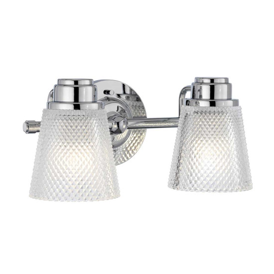 Hudson 2 Vägglampa Polerad Krom/Glas 16cm IP44 Hudson 2 Vägglampa Polerad Krom/Glas 16cm IP44