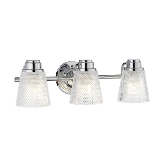 Hudson 3 Wall Lamp Polished Chrome/Glass 16cm IP44 Hudson 3 Wall Lamp Polished Chrome/Glass 16cm IP44