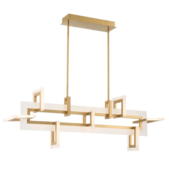Inizio medium linjär taklampa matt guld 122.8 cm
