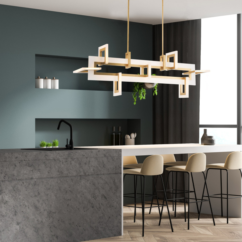 Inizio medium linear ceiling light matte gold 122.8 cm Eurofase Inizio medium linear ceiling light matte gold 122.8 cm