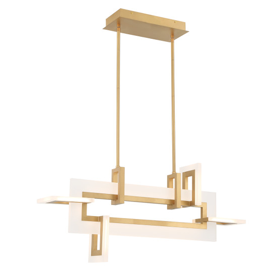 Inizio liten linjär taklampa matt guld 84 cm