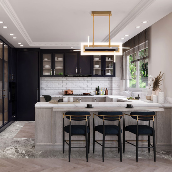 Inizio liten linjär taklampa matt guld 84 cm