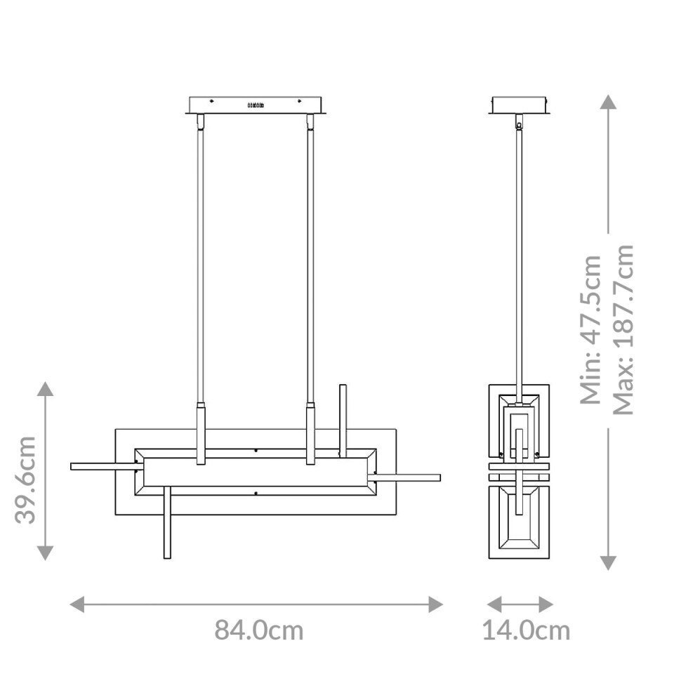 Inizio small linear ceiling light matte gold 84 cm Eurofase Inizio small linear ceiling light matte gold 84 cm