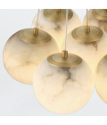 Kepler 7-lt kluster taklampa alabaster/guld 45,6 cm Eurofase Kepler 7-lt kluster taklampa alabaster/guld 45,6 cm