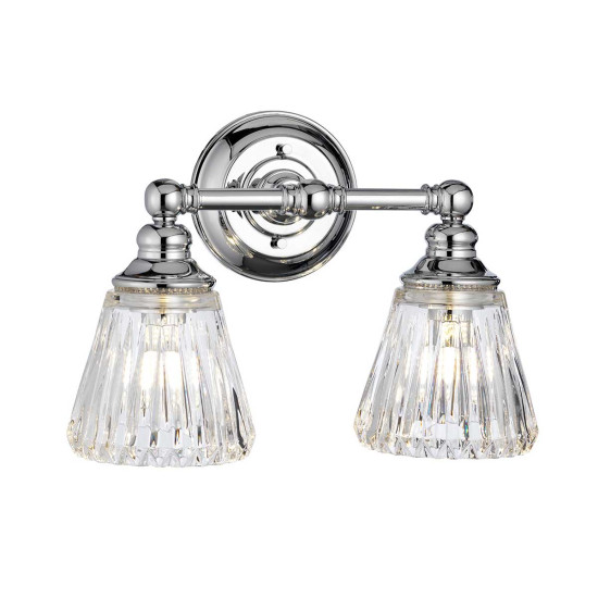 Keynes 2 Vägglampa Polerad Krom/Glas 25cm IP44 Keynes 2 Vägglampa Polerad Krom/Glas 25cm IP44