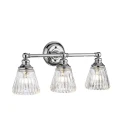 Keynes 3 Vägglampa Polerad Krom/Glas 25cm IP44