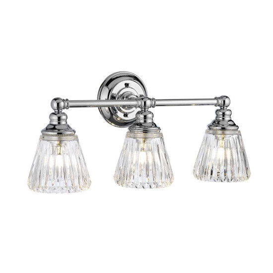 Keynes 3 Vägglampa Polerad Krom/Glas 25cm IP44 Keynes 3 Vägglampa Polerad Krom/Glas 25cm IP44