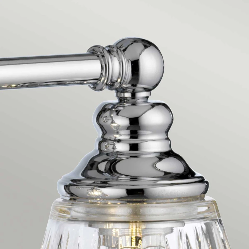 Keynes 3 Vägglampa Polerad Krom/Glas 25cm IP44