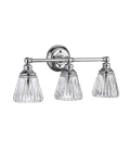 Keynes 3 Vägglampa Polerad Krom/Glas 25cm IP44