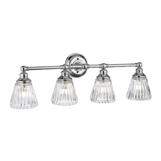 Keynes 4 Vägglampa Polerad Krom/Glas 25cm IP44 Keynes 4 Vägglampa Polerad Krom/Glas 25cm IP44