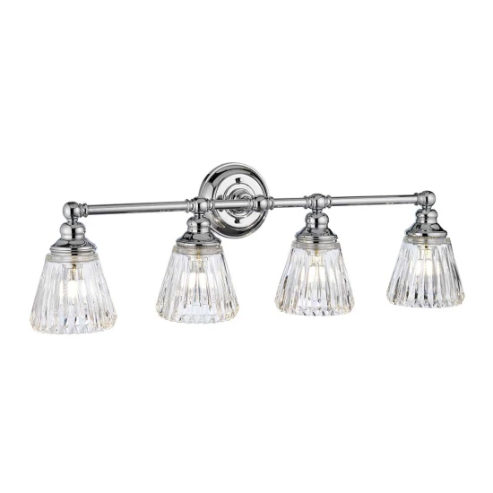 Keynes 4 Vägglampa Polerad Krom/Glas 25cm IP44