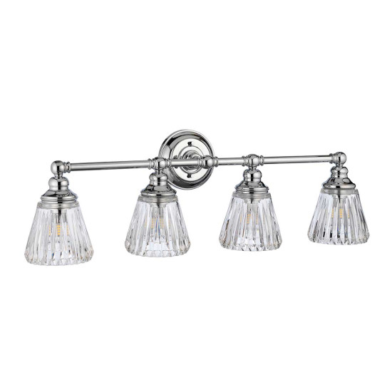 Keynes 4 Vägglampa Polerad Krom/Glas 25cm IP44 Keynes 4 Vägglampa Polerad Krom/Glas 25cm IP44