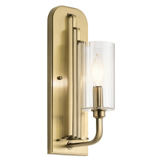 Kimrose 1-Lt Wall Light Brass/Clear 35.5cm Kimrose 1-Lt Wall Light Brass/Clear 35.5cm