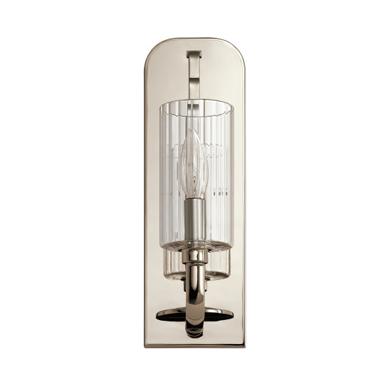 Kimrose 1-lt vägglampa polerad nickel/klar 35,5cm Kimrose 1-lt vägglampa polerad nickel/klar 35,5cm