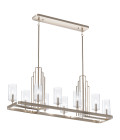 Kimrose 10-Lt Linear Chandelier Polished Nickel/Clear 113.7cm