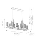 Kimrose 10-Lt Linear Chandelier Polished Nickel/Clear 113.7cm