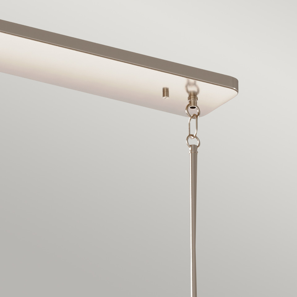 Kimrose 10-Lt Linear Chandelier Polished Nickel/Clear 113.7cm
