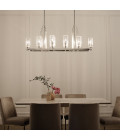 Kimrose 10-Lt Linear Chandelier Polished Nickel/Clear 113.7cm