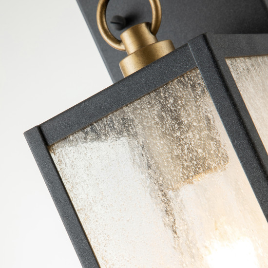 Lahden 1-Lt Small Outdoor Wall Lantern Weathered Zinc 31.6cm