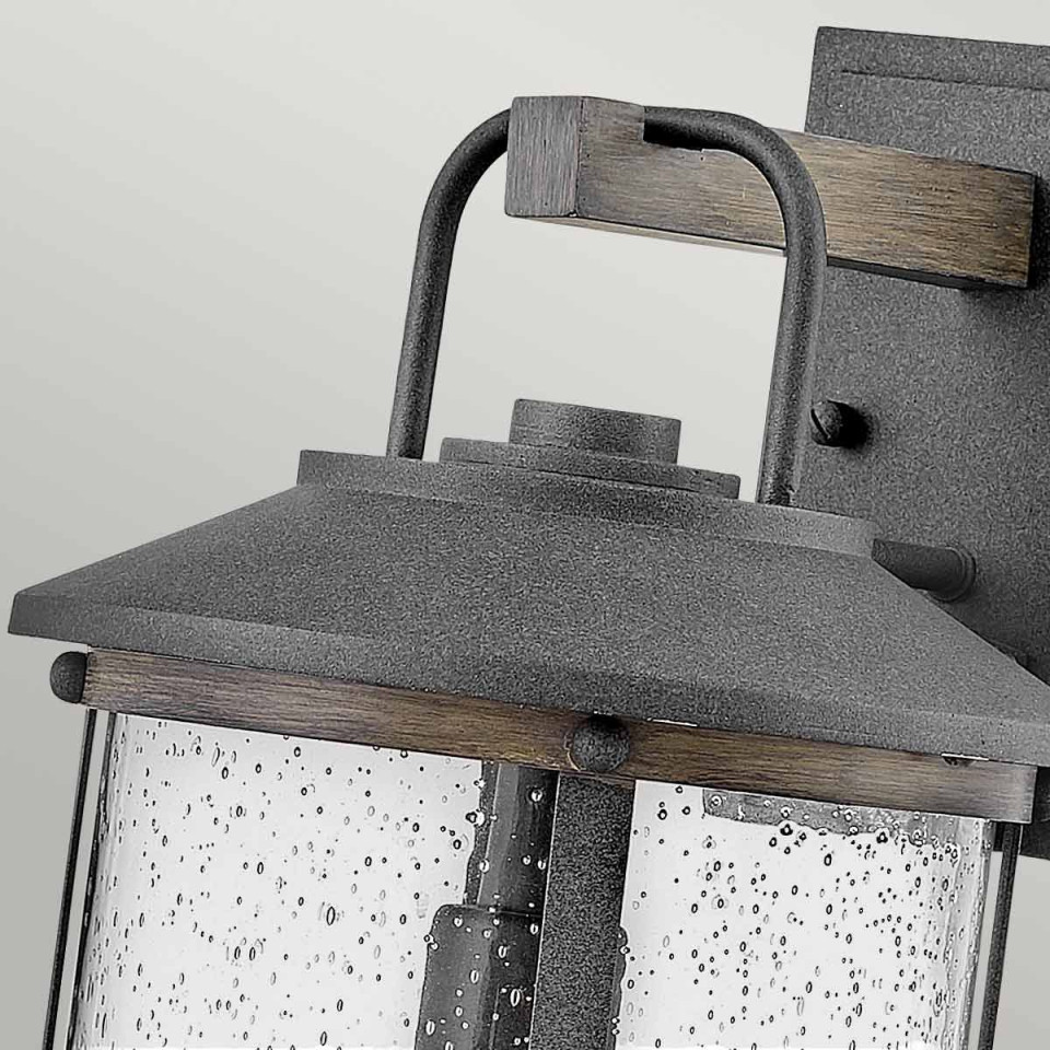 Lakehouse 1-ljus medium vägglykta för utomhusbruk åldrad zink/drivved grå 43,6 cm IP44