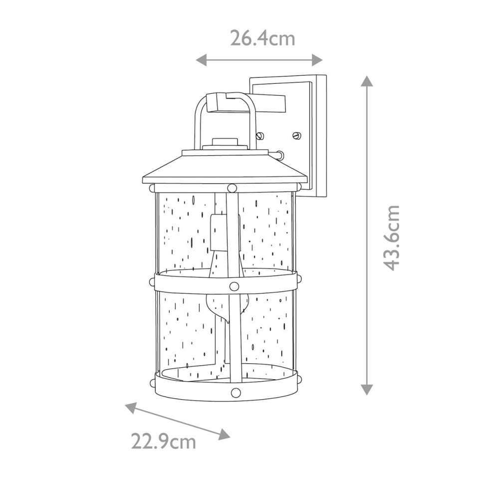 Lakehouse 1-ljus medium vägglykta för utomhusbruk åldrad zink/drivved grå 43,6 cm IP44