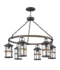 Lakehouse 6-Lt Outdoor Chandelier Aged Zinc/Driftwood Grey 94.9cm Quintesse Lighting Lakehouse 6-Lt Outdoor Chandelier Aged Zinc/Driftwood Grey 94.9cm