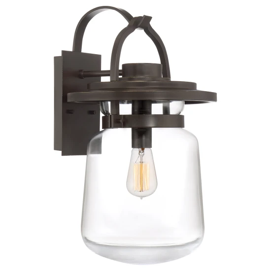 Lasalle 1-Lt Large Outdoor Wall Lamp Western Bronze/Clear 49.2cm