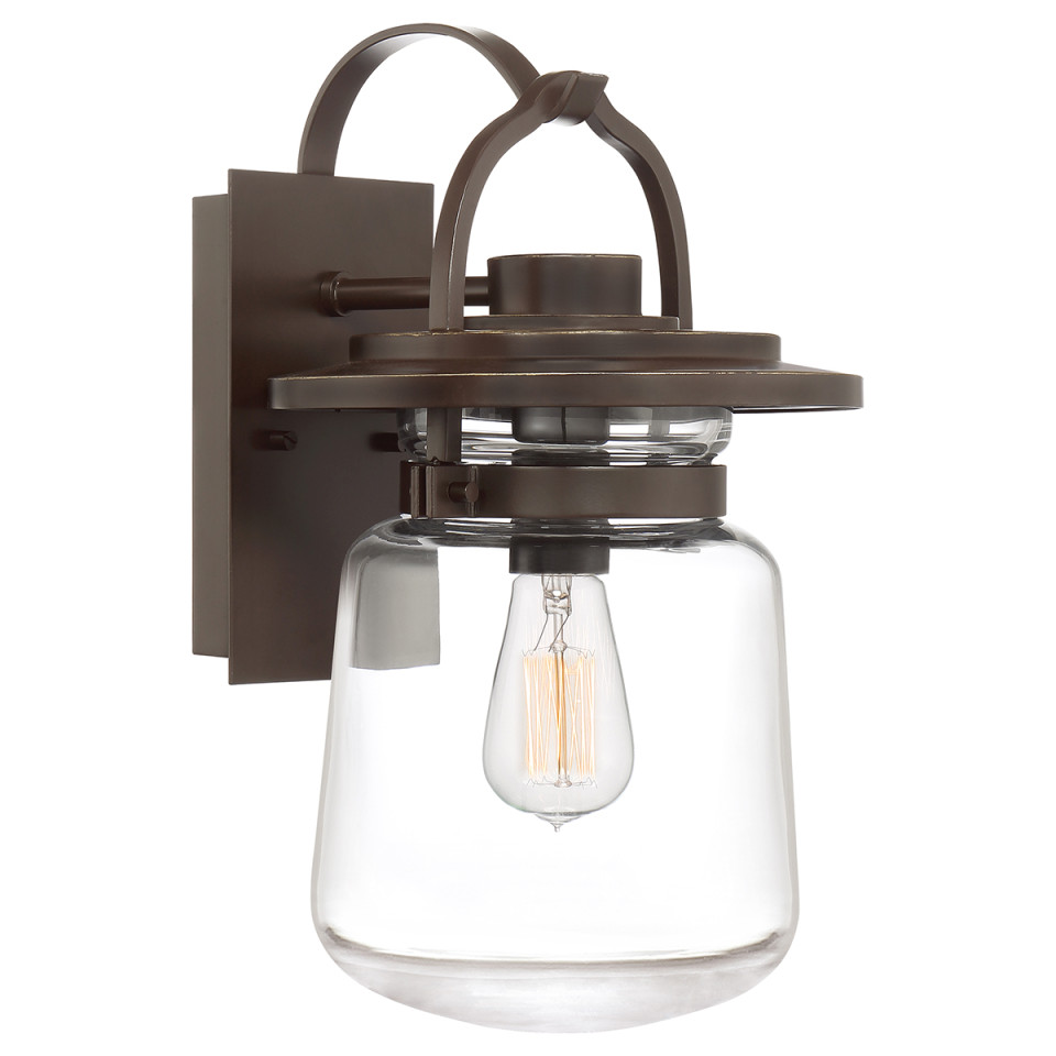 Lasalle 1-Lt Medium Outdoor Wall Lamp Western Bronze/Clear 39.3cm Quintesse Lighting Lasalle 1-Lt Medium Outdoor Wall Lamp Western Bronze/Clear 39.3cm