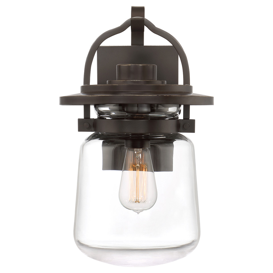 Lasalle 1-Lt Medium Outdoor Wall Lamp Western Bronze/Clear 39.3cm Quintesse Lighting Lasalle 1-Lt Medium Outdoor Wall Lamp Western Bronze/Clear 39.3cm