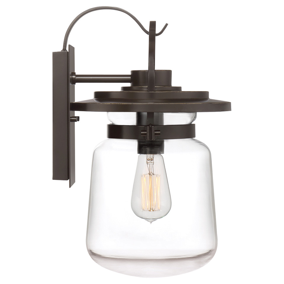 Lasalle 1-Lt Medium Outdoor Wall Lamp Western Bronze/Clear 39.3cm Quintesse Lighting Lasalle 1-Lt Medium Outdoor Wall Lamp Western Bronze/Clear 39.3cm