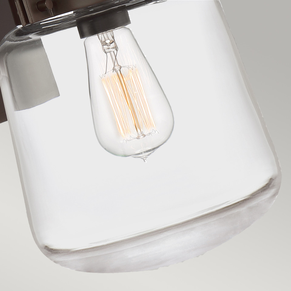 Lasalle 1-Lt Medium Outdoor Wall Lamp Western Bronze/Clear 39.3cm Quintesse Lighting Lasalle 1-Lt Medium Outdoor Wall Lamp Western Bronze/Clear 39.3cm