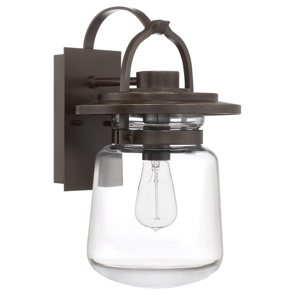 Lasalle 1-Lt Medium Outdoor Wall Lamp Western Bronze/Clear 39.3cm Quintesse Lighting Lasalle 1-Lt Medium Outdoor Wall Lamp Western Bronze/Clear 39.3cm