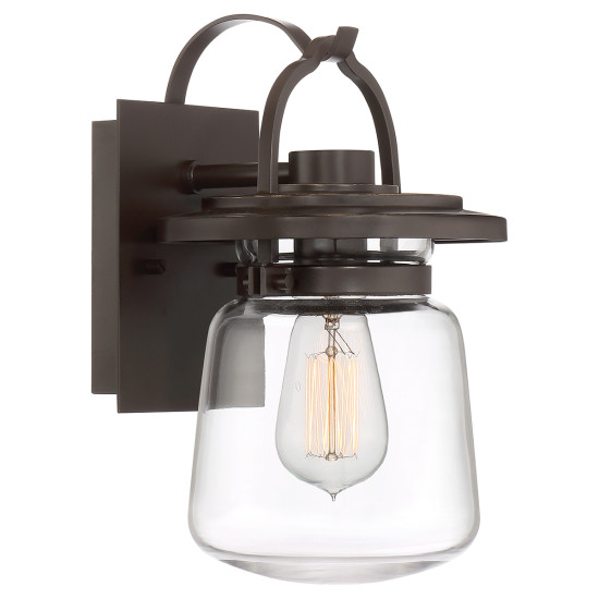 Lasalle 1-Lt Small Outdoor Wall Lamp Western Bronze/Clear 29.6cm Lasalle 1-Lt Small Outdoor Wall Lamp Western Bronze/Clear 29.6cm