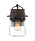 Lasalle 1-Lt Small Outdoor Wall Lamp Western Bronze/Clear 29.6cm Quintesse Lighting Lasalle 1-Lt Small Outdoor Wall Lamp Western Bronze/Clear 29.6cm