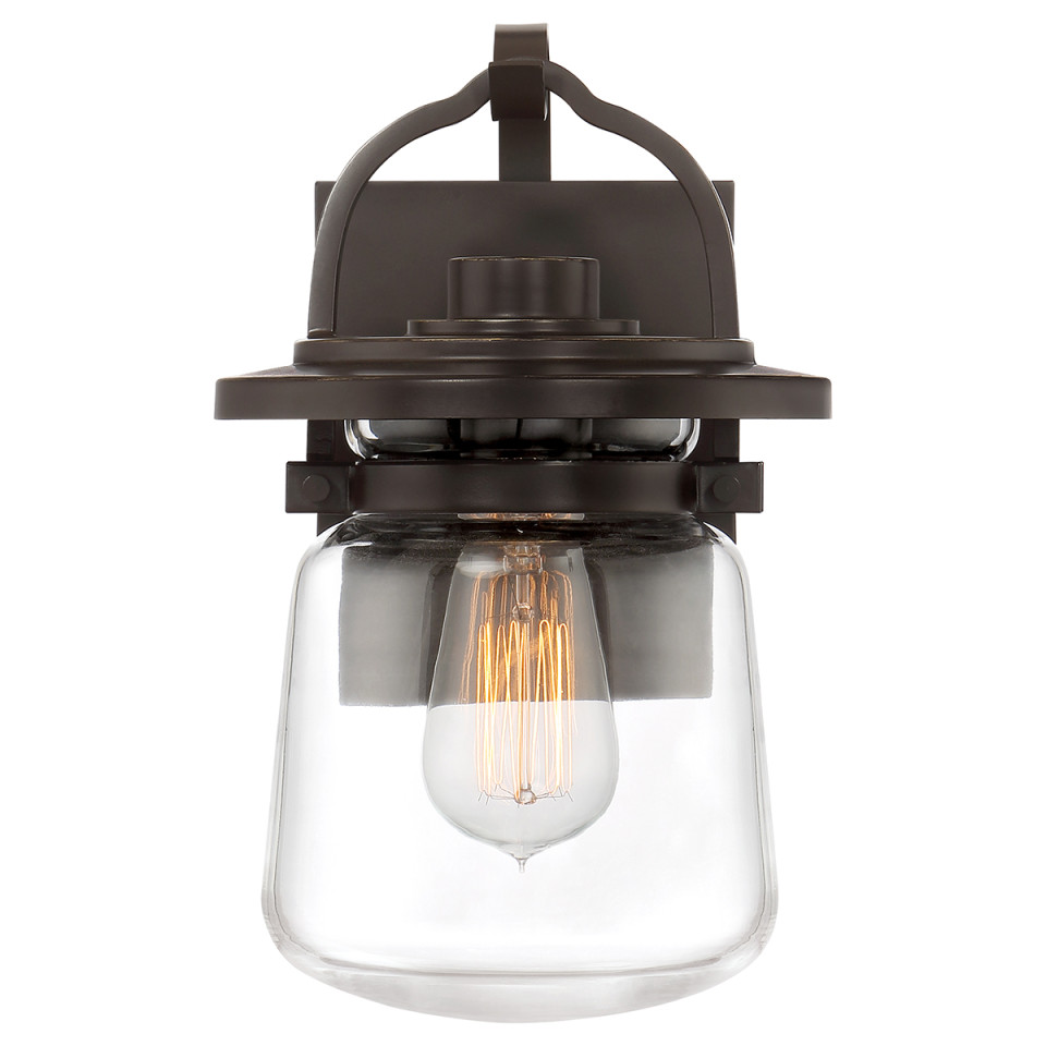 Lasalle 1-Lt Small Outdoor Wall Lamp Western Bronze/Clear 29.6cm Quintesse Lighting Lasalle 1-Lt Small Outdoor Wall Lamp Western Bronze/Clear 29.6cm