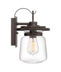 Lasalle 1-Lt Small Outdoor Wall Lamp Western Bronze/Clear 29.6cm Quintesse Lighting Lasalle 1-Lt Small Outdoor Wall Lamp Western Bronze/Clear 29.6cm