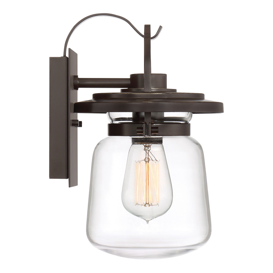 Lasalle 1-Lt Small Outdoor Wall Lamp Western Bronze/Clear 29.6cm Quintesse Lighting Lasalle 1-Lt Small Outdoor Wall Lamp Western Bronze/Clear 29.6cm