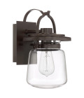 Lasalle 1-Lt Small Outdoor Wall Lamp Western Bronze/Clear 29.6cm Quintesse Lighting Lasalle 1-Lt Small Outdoor Wall Lamp Western Bronze/Clear 29.6cm