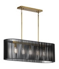 Linara 5-lt linjär ljuskrona svart/naturlig mässing 101,6cm Quintesse Linara 5-lt linjär ljuskrona svart/naturlig mässing 101,6cm