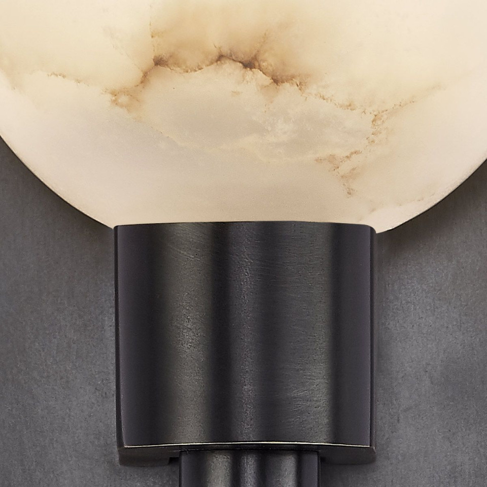 Lucian 1-ljus vägglampa brons/alabaster 22,9 cm