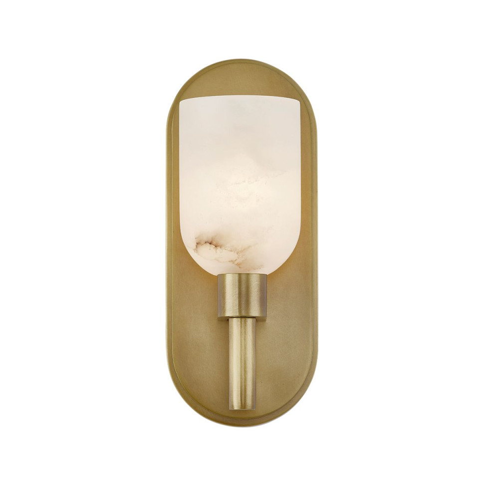 Lucian 1-ljus vägglampa mässing/alabaster 22,9 cm