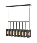 Ludlow 8-Lt Ceiling Lamp Brushed Graphite 94.4cm Quintesse Lighting Ludlow 8-Lt Ceiling Lamp Brushed Graphite 94.4cm