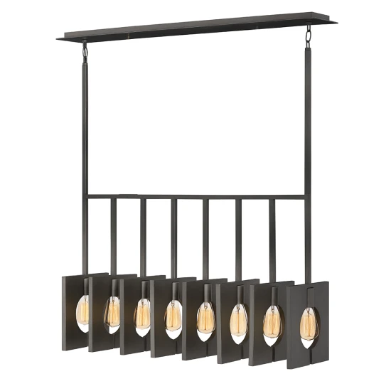 Ludlow 8-lt taklampa borstad grafit 94,4cm