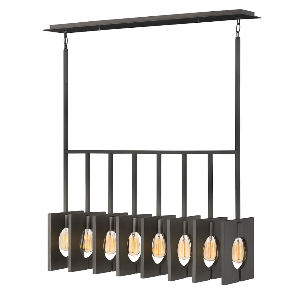 Ludlow 8-Lt Ceiling Lamp Brushed Graphite 94.4cm Quintesse Lighting Ludlow 8-Lt Ceiling Lamp Brushed Graphite 94.4cm