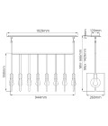 Ludlow 8-Lt Ceiling Lamp Brushed Graphite 94.4cm Quintesse Lighting Ludlow 8-Lt Ceiling Lamp Brushed Graphite 94.4cm