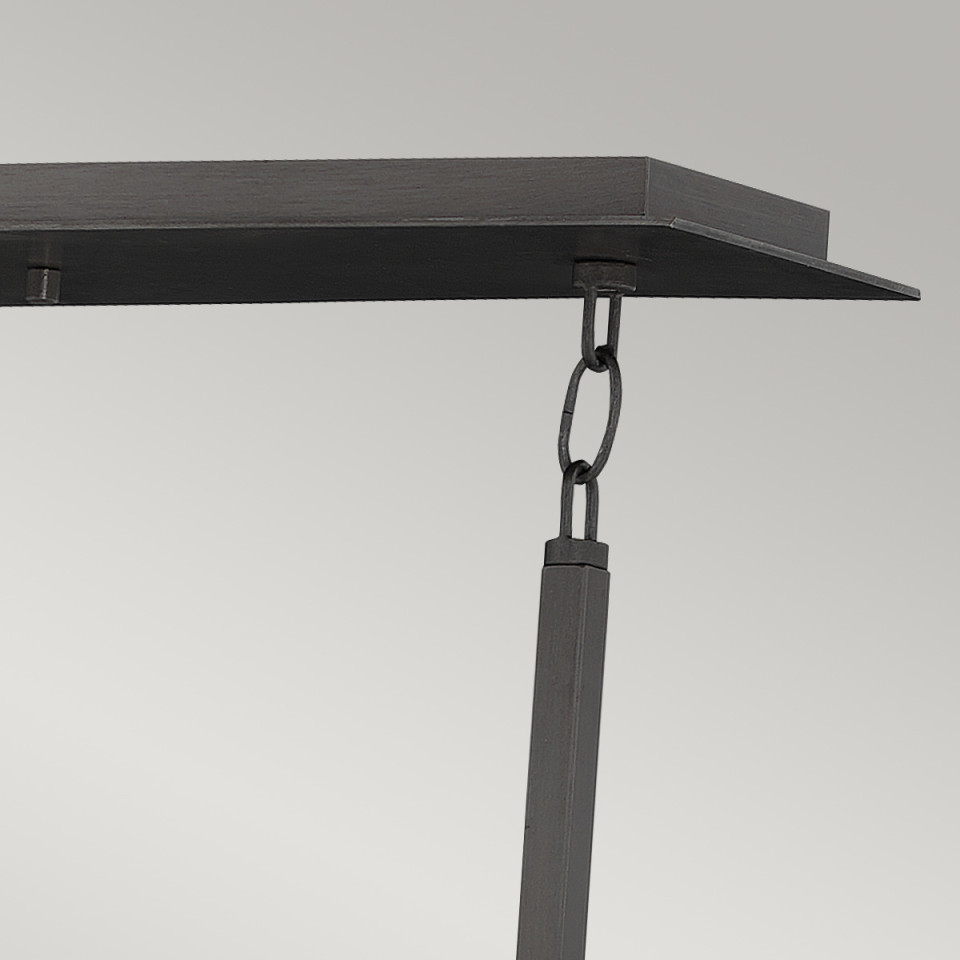 Ludlow 8-Lt Ceiling Lamp Brushed Graphite 94.4cm Quintesse Lighting Ludlow 8-Lt Ceiling Lamp Brushed Graphite 94.4cm