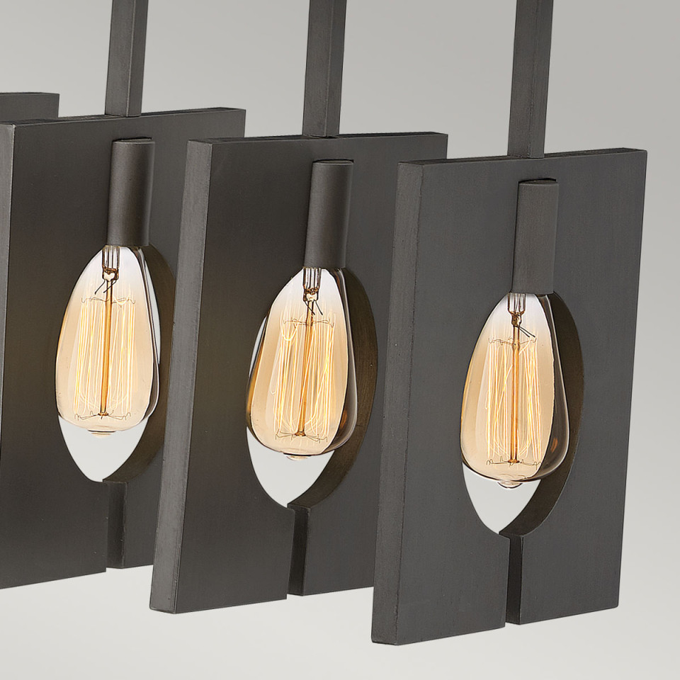 Ludlow 8-Lt Ceiling Lamp Brushed Graphite 94.4cm Quintesse Lighting Ludlow 8-Lt Ceiling Lamp Brushed Graphite 94.4cm