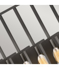 Ludlow 8-Lt Ceiling Lamp Brushed Graphite 94.4cm Quintesse Lighting Ludlow 8-Lt Ceiling Lamp Brushed Graphite 94.4cm