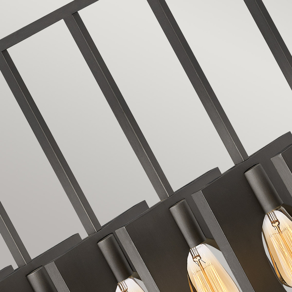 Ludlow 8-Lt Ceiling Lamp Brushed Graphite 94.4cm Quintesse Lighting Ludlow 8-Lt Ceiling Lamp Brushed Graphite 94.4cm